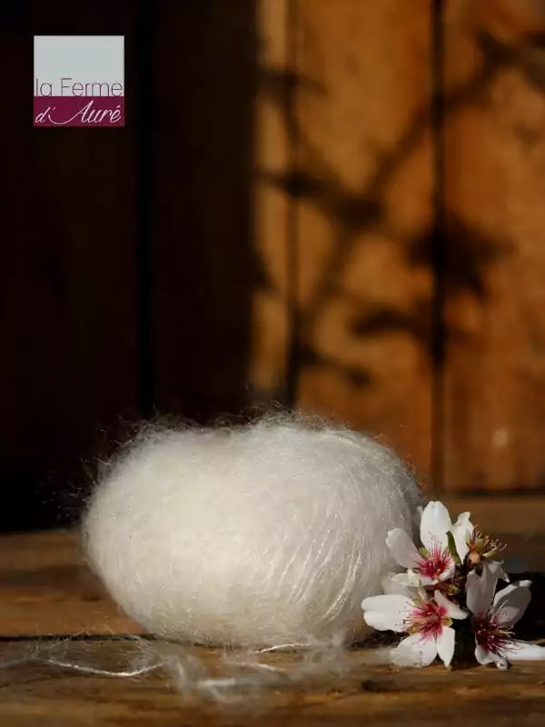 EMERO - Laine à tricoter - Mohair et Soie - Écru - Origine : France