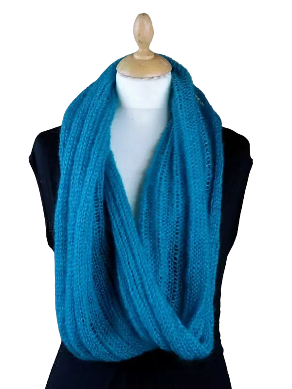 EMERO - Snood - Mohair et Soie - Bleu Lagon - Origine : France