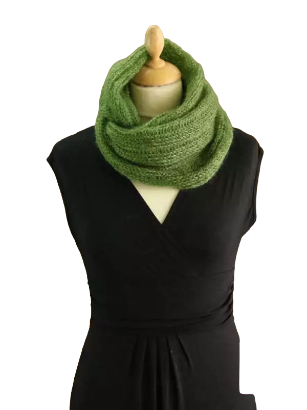 EMERO - Snood - Mohair et Soie - Vert bouteille - Origine : France