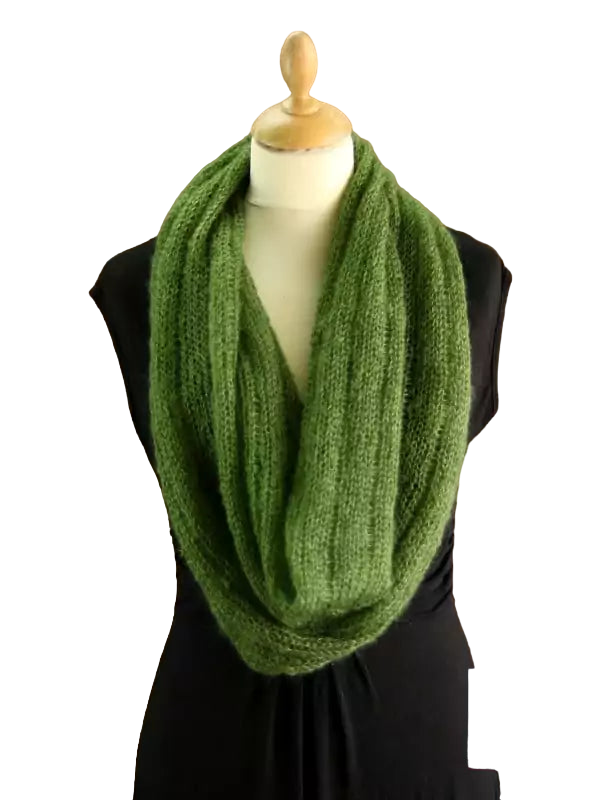 EMERO - Snood - Mohair et Soie - Vert bouteille - Origine : France