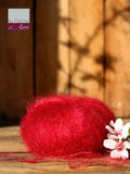 EMERO - Laine à tricoter - Mohair et Soie – Rouge Rubis -  Origine : France