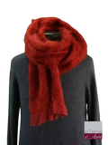 EMERO - Écharpe Homme - Mohair et Soie - Rouge Grenade (Grand modèle) - Origine : France (Tarn)