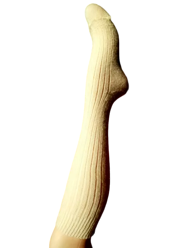 EMERO - Chaussettes Mi-bas Chaudes - Mohair - Ecru - Origine : Hérault (France)