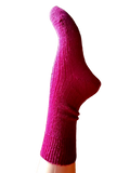 EMERO - Chaussettes Chaudes – Laine et Mohair - Rose  - Origine : Hérault (France)